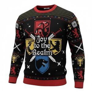 Game Of Thrones Ugly Christmas Sweater Men  XXL Westeros Joy To The Realm CREST